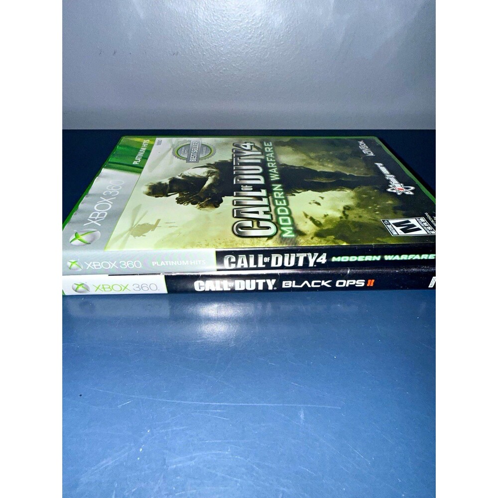 Call of Duty Xbox 360 2 Game Lot Modern Warfare 4 Black Ops II COD Bundle